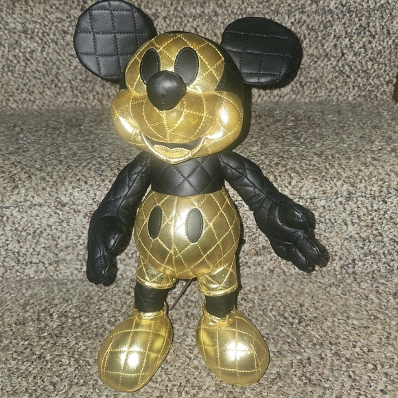 Gold and Black Quilted Mickey Mouse Plush